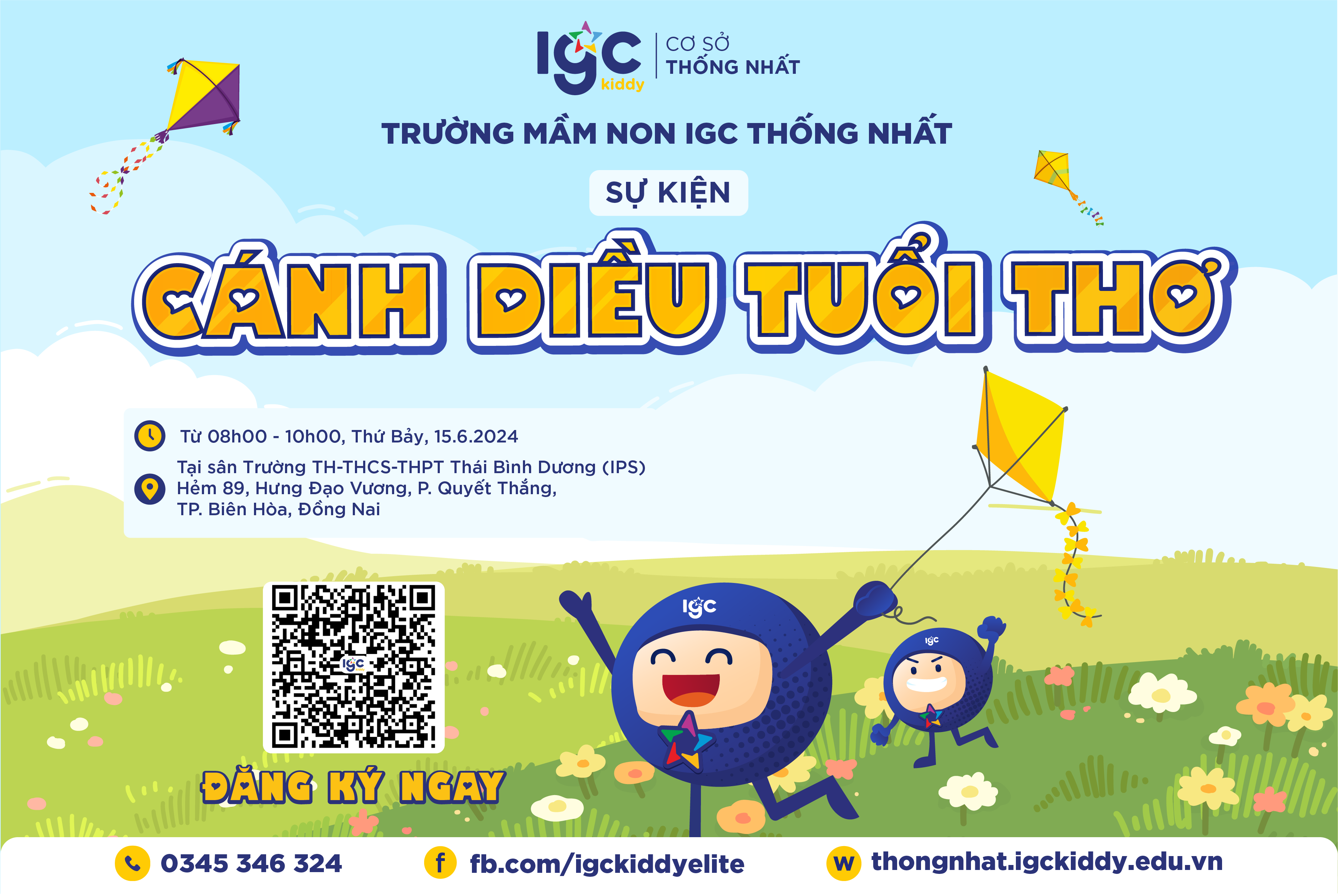 ĐĂNG KÝ THAM GIA SỰ KIỆN “CÁNH DIỀU TUỔI THƠ” NGÀY 15.6 NGAY HÔM NAY CÙNG TRƯỜNG IGC KIDDY CƠ SỞ THỐNG NHẤT