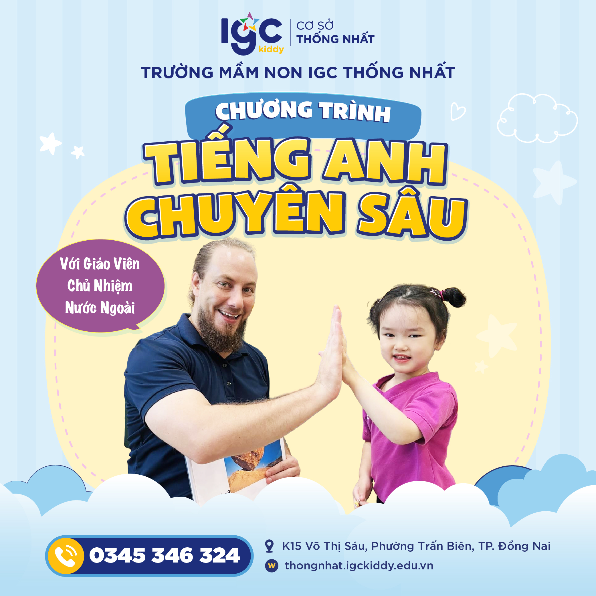 CHƯƠNG TRÌNH TIẾNG ANH CHUYÊN SÂU (ESL) VỚI GIÁO VIÊN CHỦ NHIỆM NƯỚC NGOÀI